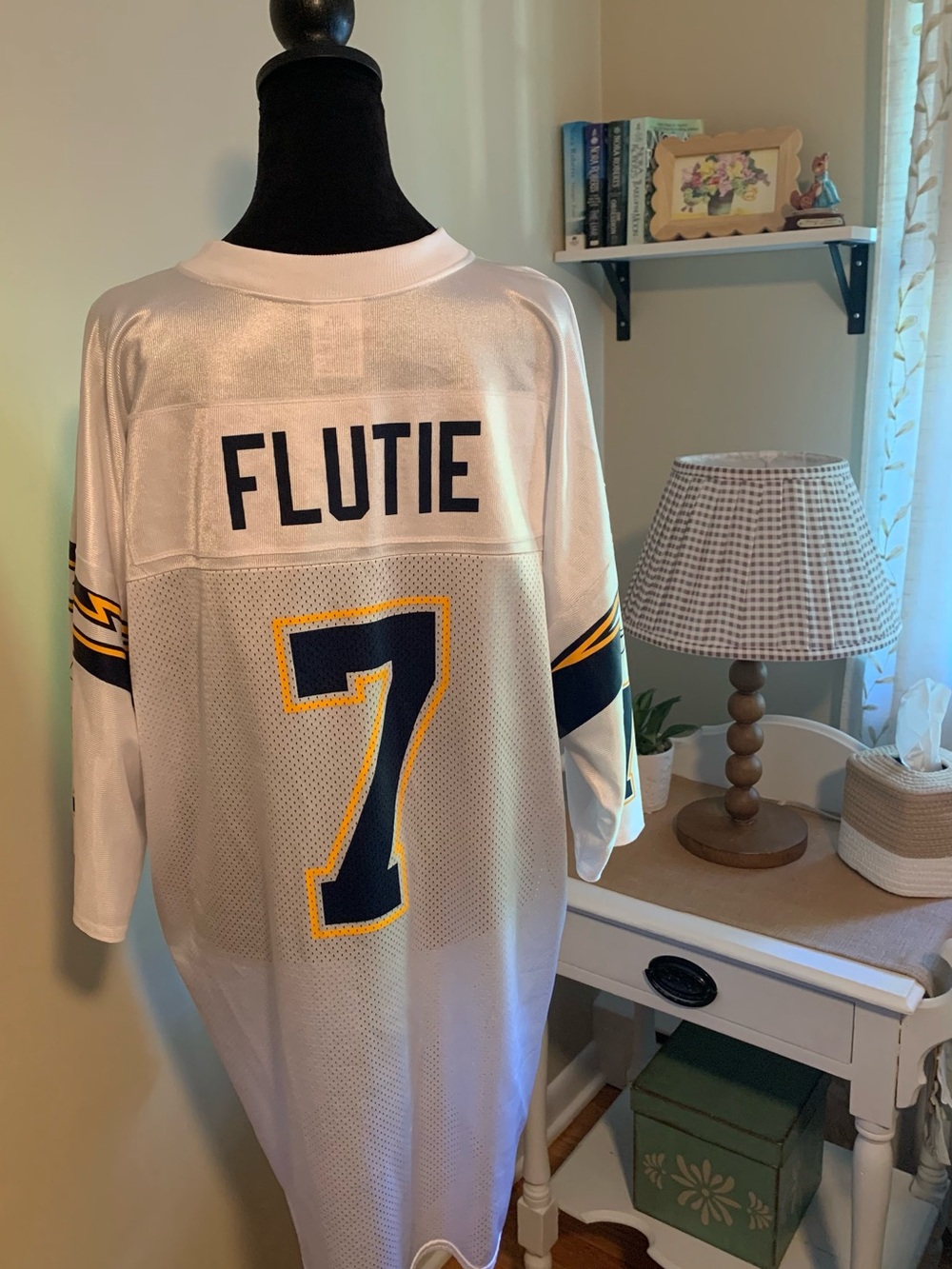 Flutie #7 Reebok White San Diego Chargers Football Jersey